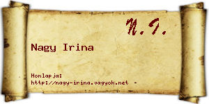 Nagy Irina névjegykártya