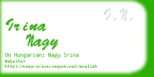 irina nagy business card